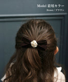 Rora ヘアクリップ キッズ 通販 ヘアークリップ 髪どめ 髪留め ヘアアクセサリー 髪飾り ローラ ローズ ベルベット リボン 子供 女の子 大人っぽい 卒園式 入学式 結婚式 発表会 可愛い