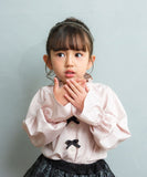 Rora ブラウス 通販 ローラ さくら キッズ 子供 女の子 子ども スタンドカラー フリル 襟 リボン 長袖 パフスリーブ 卒園式 入学式 卒業式 フォーマル カジュアル 結婚式 発表会 おしゃれ