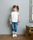 Rora デニムパンツ 通販 ローラ ラズリ ジーンズ パンツ ロールアップデニム キッズ 女の子 レース リボン 春夏 春秋 七分丈 九分丈 7分丈 9分丈 動きやすい ストレッチ おでかけ