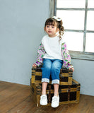 Rora デニムパンツ 通販 ローラ ラズリ ジーンズ パンツ ロールアップデニム キッズ 女の子 レース リボン 春夏 春秋 七分丈 九分丈 7分丈 9分丈 動きやすい ストレッチ おでかけ