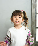 Rora トップス 通販 ローラ シャル トレーナー スウェットシャツ キッズ 子供 女の子 長袖 パフスリーブ 花柄 春秋 秋冬 袖フリル 綿100% かわいい おしゃれ 可愛い カジュアル シンプル