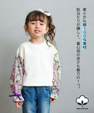 Rora トップス 通販 ローラ シャル トレーナー スウェットシャツ キッズ 子供 女の子 長袖 パフスリーブ 花柄 春秋 秋冬 袖フリル 綿100% かわいい おしゃれ 可愛い カジュアル シンプル