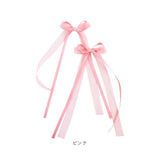 ヘアクリップ リボン 小さめ 通販 Rora モナ 2個セット 髪飾り ヘアアクセサリー 女の子 キッズ 子供 結婚式 発表会 プレゼント かわいい おしゃれ 上品 ロングリボン 卒園式 入学式