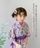 Rora 甚平 キッズ 女の子 通販 ローラ はなよい 花宵 上下セット セットアップ 半袖 かわいい 可愛い 紫 パープル 浴衣 フリル レース帯 夏祭り 盆踊り 花火大会 幼稚園 保育園 小学生