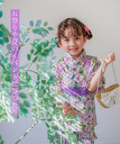 Rora 甚平 キッズ 女の子 通販 ローラ はなよい 花宵 上下セット セットアップ 半袖 かわいい 可愛い 紫 パープル 浴衣 フリル レース帯 夏祭り 盆踊り 花火大会 幼稚園 保育園 小学生