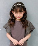 Rora キッズ Tシャツ 半袖 女の子 通販 ローラ カラハナ カットソー 半袖Tシャツ 夏服 半袖トップス トップス 袖フリル 綿100% コットン100 チャコールグレー 可愛い おしゃれ かわいい