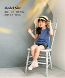Rora キッズ Tシャツ 半袖 女の子 通販 ローラ カリン カットソー 半袖Tシャツ 夏服 半袖トップス トップス 袖フリル 綿100% コットン100 ダスティーブルー 可愛い おしゃれ かわいい