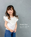 Rora キッズ Tシャツ 半袖 女の子 通販 ローラ アルバ カットソー 半袖Tシャツ 夏服 半袖トップス トップス 袖フリル 吸湿速乾 UVカット 接触冷感 ホワイト 白 可愛い おしゃれ かわいい