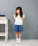 Rora キッズ Tシャツ 半袖 女の子 通販 ローラ アルバ カットソー 半袖Tシャツ 夏服 半袖トップス トップス 袖フリル 吸湿速乾 UVカット 接触冷感 ホワイト 白 可愛い おしゃれ かわいい