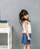 Rora キッズ Tシャツ 半袖 女の子 通販 ローラ アルバ カットソー 半袖Tシャツ 夏服 半袖トップス トップス 袖フリル 吸湿速乾 UVカット 接触冷感 ホワイト 白 可愛い おしゃれ かわいい