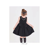 発表会 ドレス ワンピース キッズ 通販 ドレスワンピース 42132102 フォーマルワンピース ノースリーブ 子供 女の子 結婚式 パーティ リボン パールネックレス付き かわいい シンプル