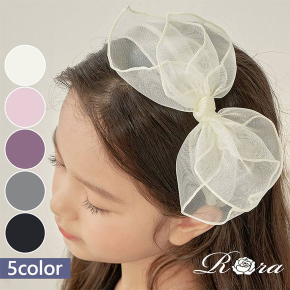 Rora カチューシャ 通販 リボン チュール 48382102 髪飾り ヘッドドレス 子供 女の子 フォーマル 可愛い おしゃれ 発表会 入園式 卒園式 入学式 子ども用アクセサリー ヘアアレンジ