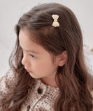 Rora ヘアクリップ キッズ 通販 サラン リボンヘアクリップ ヘアピン 髪飾り 髪留め パール リボン ゴールド 女の子 子供 子ども こども フォーマル 磁石 マグネット カジュアル 卒園式