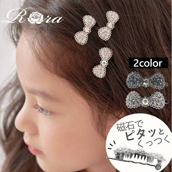 Rora ヘアクリップ キッズ 通販 ローラ テラン ヘアピン 髪飾り 髪留め リボン キラキラ ピアノ発表会 結婚式 卒園式 入学式 女の子 女子 かわいい おしゃれ 子供 子ども こども