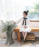 ワンピース キッズ 長袖 通販 ドレスワンピース 52032202 子供 ドレス 女の子 結婚式 パーティ 発表会 七五三 卒園式 入園式 入学式 総レース リボン 立ち襟 かわいい オシャレ 可愛い