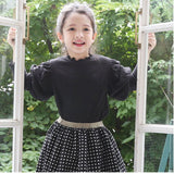 女の子 キッズ 長袖 Tシャツ 通販 ロンT 53012202 長袖Tシャツ カットソー フリル パフスリーブ おしゃれ かわいい オシャレ 可愛い 大人っぽい こども 女子 小学生 通学 トップス