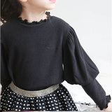 女の子 キッズ 長袖 Tシャツ 通販 ロンT 53012202 長袖Tシャツ カットソー フリル パフスリーブ おしゃれ かわいい オシャレ 可愛い 大人っぽい こども 女子 小学生 通学 トップス