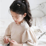 女の子 キッズ 長袖 Tシャツ 通販 ロンT 53012202 長袖Tシャツ カットソー フリル パフスリーブ おしゃれ かわいい オシャレ 可愛い 大人っぽい こども 女子 小学生 通学 トップス
