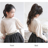 女の子 キッズ 長袖 Tシャツ 通販 ロンT 53012202 長袖Tシャツ カットソー フリル パフスリーブ おしゃれ かわいい オシャレ 可愛い 大人っぽい こども 女子 小学生 通学 トップス