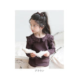 襟付き カットソー 長袖 キッズ 通販 トップス Tシャツ 女の子 襟あり フリル 子供 こども 子ども フォーマル きれいめ おしゃれ かわいい 可愛い 春秋 秋冬 カジュアル ナチュラル 春 秋