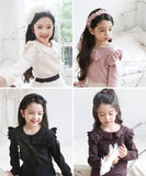 襟付き カットソー 長袖 キッズ 通販 トップス Tシャツ 女の子 襟あり フリル 子供 こども 子ども フォーマル きれいめ おしゃれ かわいい 可愛い 春秋 秋冬 カジュアル ナチュラル 春 秋