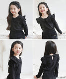 襟付き カットソー 長袖 キッズ 通販 トップス Tシャツ 女の子 襟あり フリル 子供 こども 子ども フォーマル きれいめ おしゃれ かわいい 可愛い 春秋 秋冬 カジュアル ナチュラル 春 秋