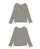 女の子 キッズ 長袖 Tシャツ 通販 ロンT 53062202 長袖Tシャツ カットソー リボン ボーダー おしゃれ かわいい オシャレ 可愛い カジュアル 秋 冬 秋冬 こども 女子 小学生 トップス