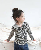 女の子 キッズ 長袖 Tシャツ 通販 ロンT 53062202 長袖Tシャツ カットソー リボン ボーダー おしゃれ かわいい オシャレ 可愛い カジュアル 秋 冬 秋冬 こども 女子 小学生 トップス
