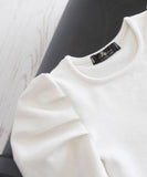 女の子 キッズ 長袖 Tシャツ 通販 ロンT 53082202 長袖Tシャツ カットソー パフスリーブ 無地 おしゃれ かわいい オシャレ 可愛い 入園式 卒園式 こども 女子 小学生 通学 トップス