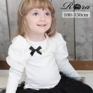 女の子 キッズ 長袖 Tシャツ 通販 ロンT 53082202 長袖Tシャツ カットソー パフスリーブ 無地 おしゃれ かわいい オシャレ 可愛い 入園式 卒園式 こども 女子 小学生 通学 トップス