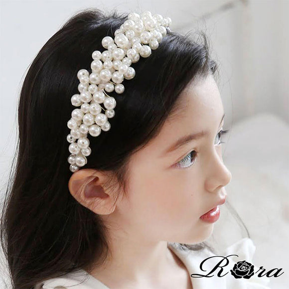 Rora カチューシャ キッズ 通販 エルシエ ヘッドドレス 髪飾り ヘアバンド パール 大きい 細め 細い フォーマル 女の子 子供 子ども こども 結婚式 ウェディング パーティー 卒園式