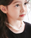 Rora ネックレス キッズ 通販 エリアン パール2連 パールネックレス 首飾り アクセサリー チョーカー パール 女の子 子供 子ども こども フォーマル 大人っぽい 上品 卒園式 入学式