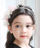 Rora カチューシャ キッズ 通販 ウェディング ヘッドドレス 髪飾り ヘアバンド 花 フラワー 細め 細い フォーマル 女の子 子供 子ども こども 結婚式 パーティー 卒園式 入学式
