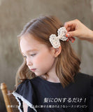Rora ヘアクリップ キッズ 通販 ベイリー 髪飾り 髪留め リボン 大きめ レース パール ホワイト 女の子 子供 子ども こども フォーマル ナチュラル カジュアル 卒園式 入学式 結婚式