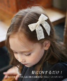 Rora ヘアクリップ キッズ 2個セット 通販 ケイリー 髪飾り 髪留め リボン 大きめ レース ホワイト 女の子 子供 子ども こども フォーマル ナチュラル カジュアル 卒園式 入学式 結婚式