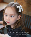 Rora ヘアクリップ キッズ 2個セット 通販 ケイリー 髪飾り 髪留め リボン 大きめ レース ホワイト 女の子 子供 子ども こども フォーマル ナチュラル カジュアル 卒園式 入学式 結婚式