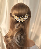 Rora ヘアクリップ キッズ 3個セット 通販 ローレン 花冠 髪飾り 髪留め 花 フラワー ゴールド 女の子 子供 子ども こども フォーマル 大人っぽい 上品 結婚式 パーティー 発表会 卒園式