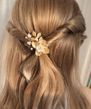 Rora ヘアクリップ キッズ 3個セット 通販 ローレン 花冠 髪飾り 髪留め 花 フラワー ゴールド 女の子 子供 子ども こども フォーマル 大人っぽい 上品 結婚式 パーティー 発表会 卒園式