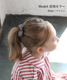 キッズ ヘアゴム リボン 通販 千鳥格子 千鳥柄 68552302 ハウンドトゥースリボンバレッタ＆ヘアゴム 小さめ 女の子 大人っぽい 卒園式 入学式 おしゃれ かわいい オシャレ 可愛い
