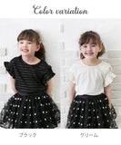 キッズ Tシャツ 半袖 女の子 通販 カットソー 73042401 半袖Tシャツ 夏服 フリル リボン フリル袖 カジュアル フォーマル 可愛い おしゃれ かわいい オシャレ こども 女子 通園 通学