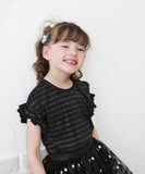 キッズ Tシャツ 半袖 女の子 通販 カットソー 73042401 半袖Tシャツ 夏服 フリル リボン フリル袖 カジュアル フォーマル 可愛い おしゃれ かわいい オシャレ こども 女子 通園 通学