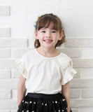 キッズ Tシャツ 半袖 女の子 通販 カットソー 73042401 半袖Tシャツ 夏服 フリル リボン フリル袖 カジュアル フォーマル 可愛い おしゃれ かわいい オシャレ こども 女子 通園 通学