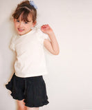 キッズ Tシャツ 半袖 女の子 通販 カットソー 73052401 半袖Tシャツ 夏服 パフスリーブ 白 ホワイト シンプル 無地 可愛い おしゃれ かわいい オシャレ こども 女子 通園 通学 トップス