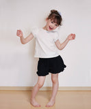 キッズ Tシャツ 半袖 女の子 通販 カットソー 73052401 半袖Tシャツ 夏服 パフスリーブ 白 ホワイト シンプル 無地 可愛い おしゃれ かわいい オシャレ こども 女子 通園 通学 トップス