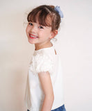 キッズ Tシャツ 半袖 女の子 通販 カットソー 73052401 半袖Tシャツ 夏服 パフスリーブ 白 ホワイト シンプル 無地 可愛い おしゃれ かわいい オシャレ こども 女子 通園 通学 トップス