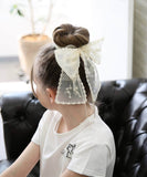 Rora シュシュ キッズ 通販 ミルククリーム 髪飾り お団子 ヘアゴム ポニーテール リボン 大きめ レース 女の子 子供 子ども こども フォーマル 大人っぽい 上品 卒園式 入学式