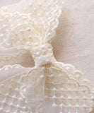 Rora バレッタ キッズ 通販 ミルフルル 髪飾り ヘアクリップ 髪留め リボン 大きめ レース 刺繍 ホワイト 女の子 子供 子ども こども フォーマル ナチュラル カジュアル 卒園式 入学式