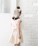 Rora バレッタ キッズ 通販 ミルフルル 髪飾り ヘアクリップ 髪留め リボン 大きめ レース 刺繍 ホワイト 女の子 子供 子ども こども フォーマル ナチュラル カジュアル 卒園式 入学式