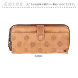 ラフラフ 財布 Laugh Rough 通販 長財布 長サイフ 長さいふ サイフ さいふ ロングウォレット ラウンドファスナー レディース ドット 本革 革 レザー ウォレット 小銭入れ 大人 水玉