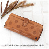 ラフラフ 財布 Laugh Rough 通販 長財布 長サイフ 長さいふ サイフ さいふ ロングウォレット ラウンドファスナー レディース ドット 本革 革 レザー ウォレット 小銭入れ 大人 水玉
